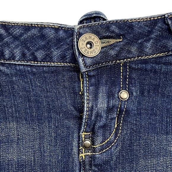 Sandia Jeans Mini Skirt Juniors 7 Blue Denim Stretch Embroidered Back Pockets - Picture 3 of 14